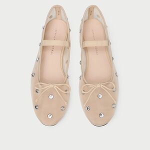 Loeffler Randall Tan Flats with Silver Details
